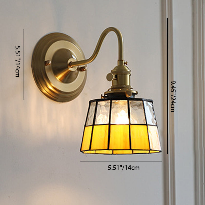 Frendorf | AuroraGlint Tiffany Kupfer Wandleuchte | Klassisches Design | Hochwertiges Glas | Ideal für Wohnzimmer