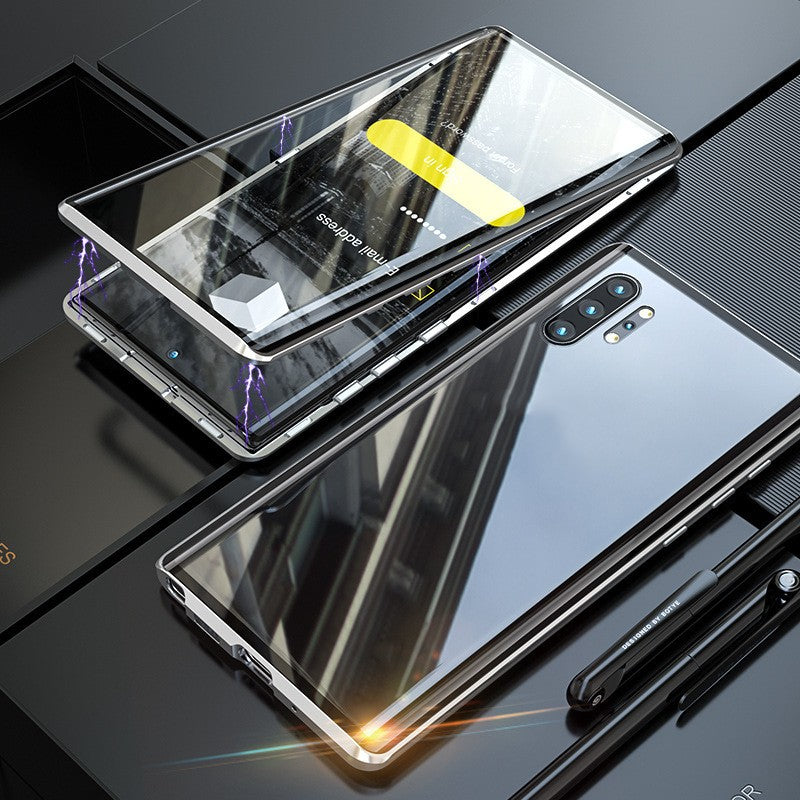 Frendorf | Magnetische gehärtete Glas doppelseitige Handytasche für Samsung
