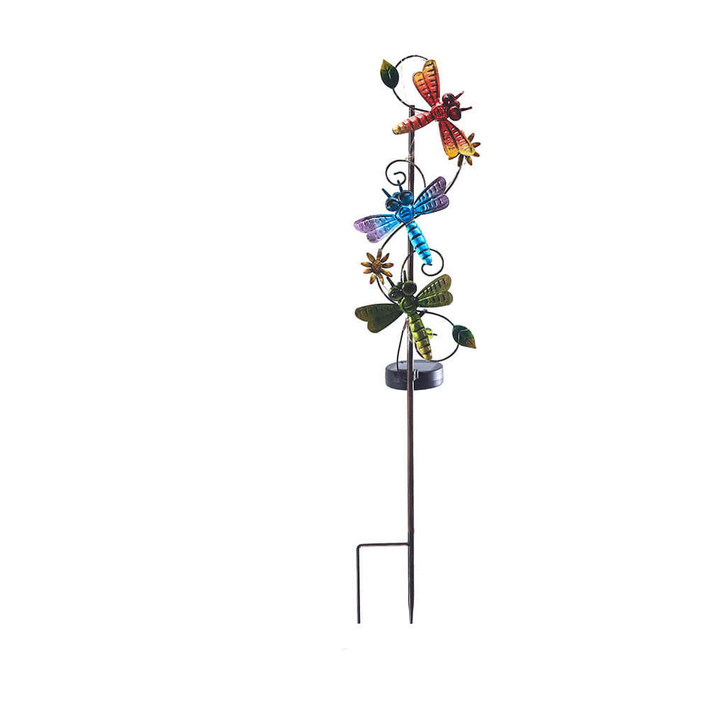 Frendorf | GardenGlow Solar Gartenleuchte | Metall-Design | Schmetterling, Libelle, Kolibri | Landschaftsbeleuchtung