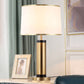 Moderne Übergangs-Zylinder-Eisen-Stoff 1-Lampe Tischlampe für das Wohnzimmer