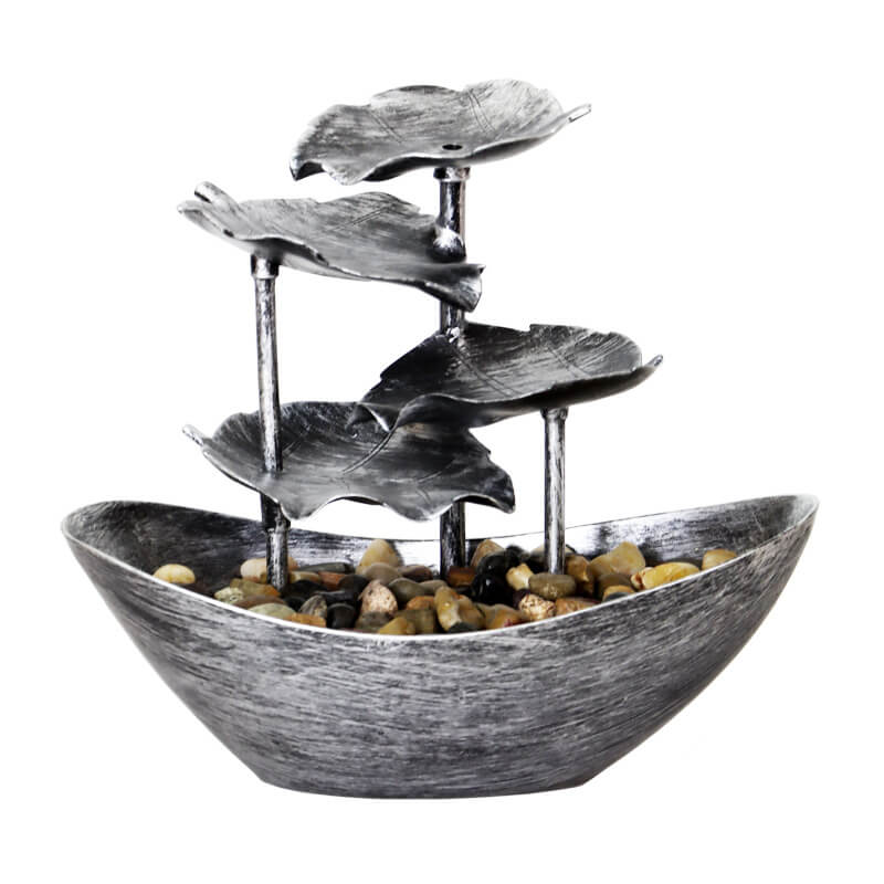 Frendorf | Aqualis Flow LED Tischbrunnen | Kreatives Lotusblatt-Design | Dekorative Lampe mit Wasserlauf