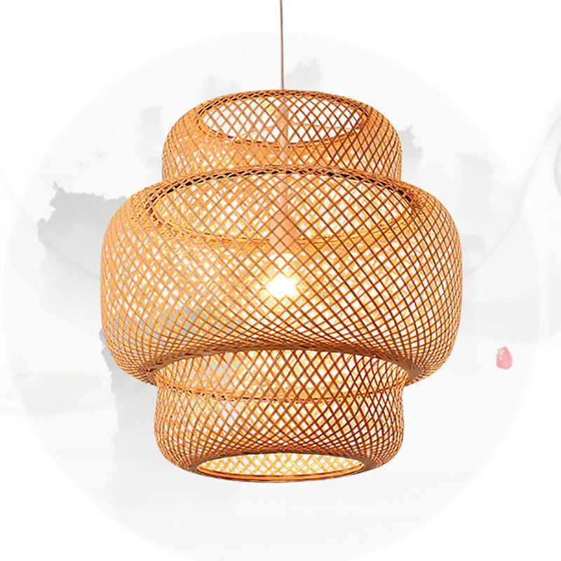 Frendorf | Zenoku Bambus Hängeleuchte | Traditionelles Design | Natürliche Eleganz | Beleuchtung fürs Wohnzimmer