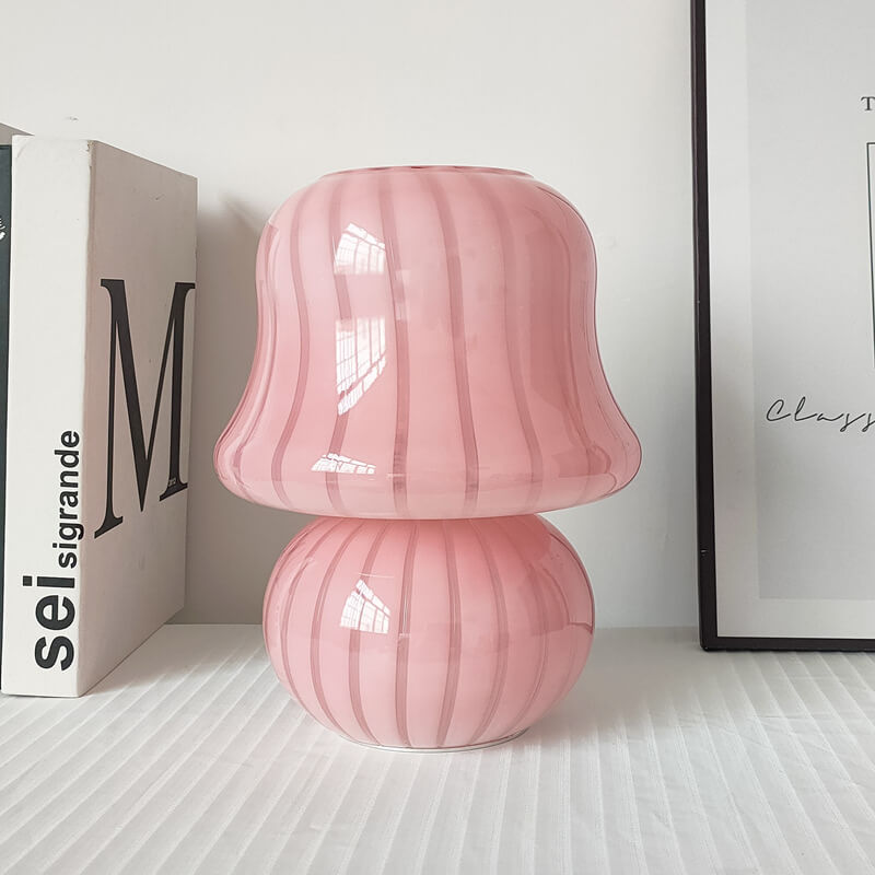 Frendorf | MushLume Glas Tischlampe | Französisches Design | Handgefertigt | Pilzform | Deko & Beleuchtung