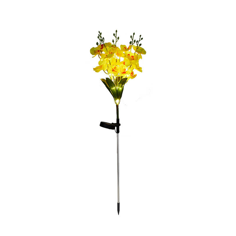 Moderne Kreative Simulation Phalaenopsis Solar LED Außen Patio Rasen Boden Einstich Landschaftslicht