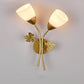 Zeitgenössische skandinavische Blumen Eisen Glas 1/2 Licht Wandlampe für Wohnzimmer