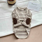 Chic Vintage Streifen Dehnbare Warme Hund Strickpullover