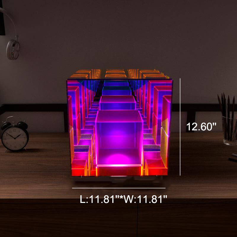 Frendorf | CubeLumin RGB LED Tischlampe | Modernes Design | Rubik’s Cube Optik | Farbwechsel | Deko-Licht