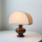 Frendorf | ZenSphere Japanische Vintage Tischlampe | Massivholz & Stoffschirm | Wabi-Sabi Design | 1-flammig | Deko für Zuhause