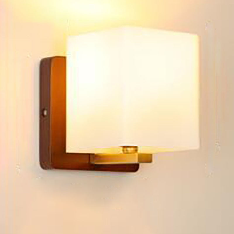 Frendorf | BrightLeaf Elegance Wandlampe | Antler-Design | Holzelemente & Zylinderglas | Perfekt fürs Wohnzimmer