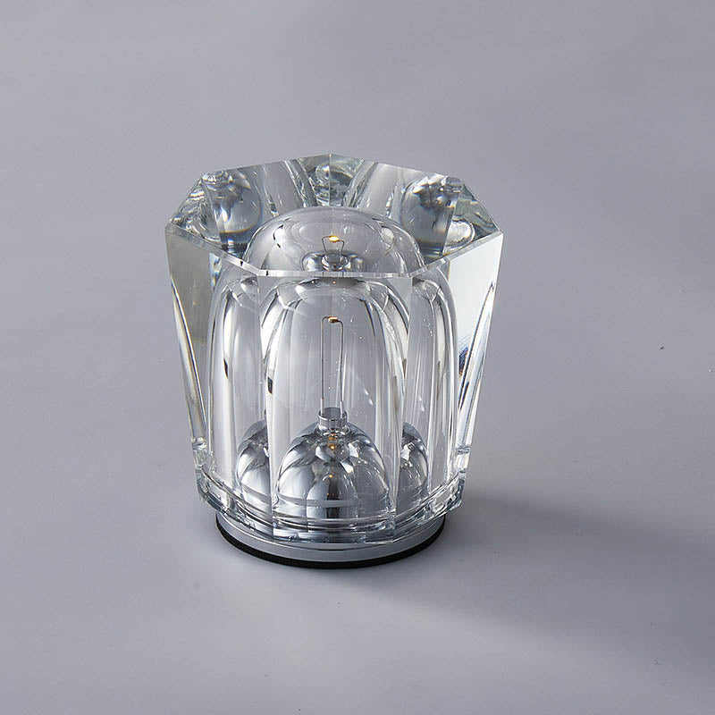 Frendorf | Crystavo Zylindrische Kristall LED Tischlampe | Kreatives Design | Perfekt für Schlafzimmer & Dekoration