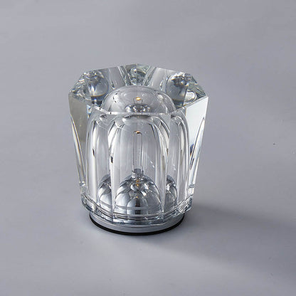 Frendorf | Crystavo Zylindrische Kristall LED Tischlampe | Kreatives Design | Perfekt für Schlafzimmer & Dekoration