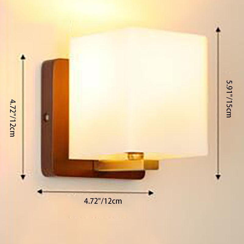 Frendorf | BrightLeaf Elegance Wandlampe | Antler-Design | Holzelemente & Zylinderglas | Perfekt fürs Wohnzimmer