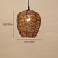 Frendorf | RattanDome Retro Pendelleuchte | Handgewebtes Rattan-Design | 1-Licht | Natürliche Wohnbeleuchtung