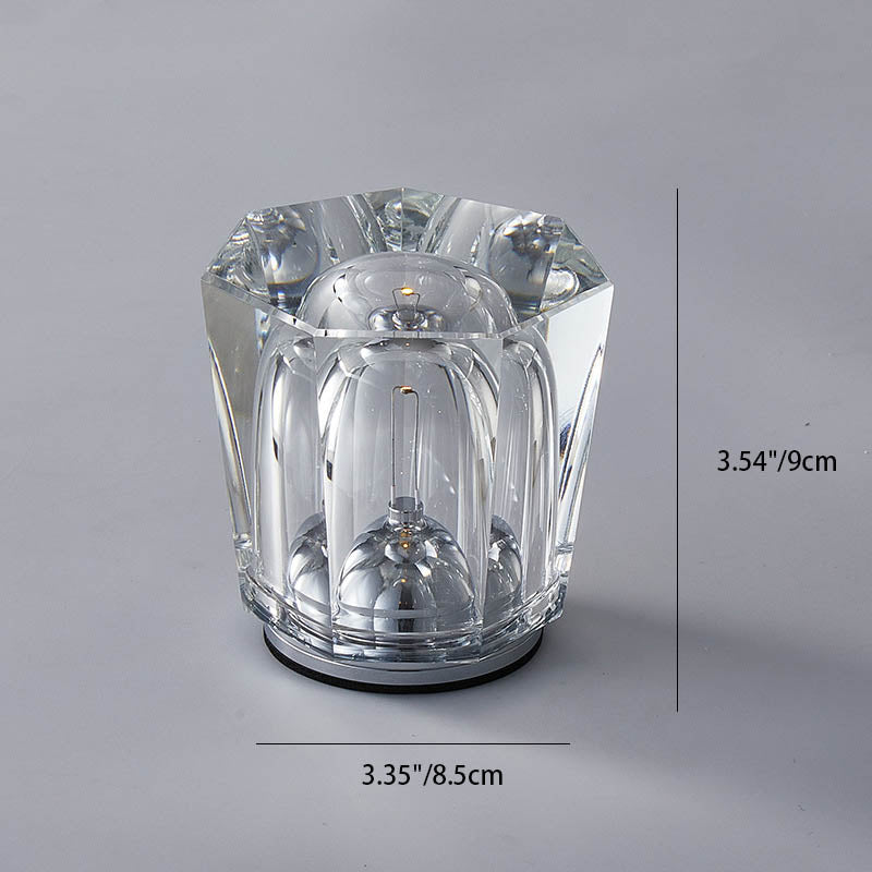 Frendorf | Crystavo Zylindrische Kristall LED Tischlampe | Kreatives Design | Perfekt für Schlafzimmer & Dekoration