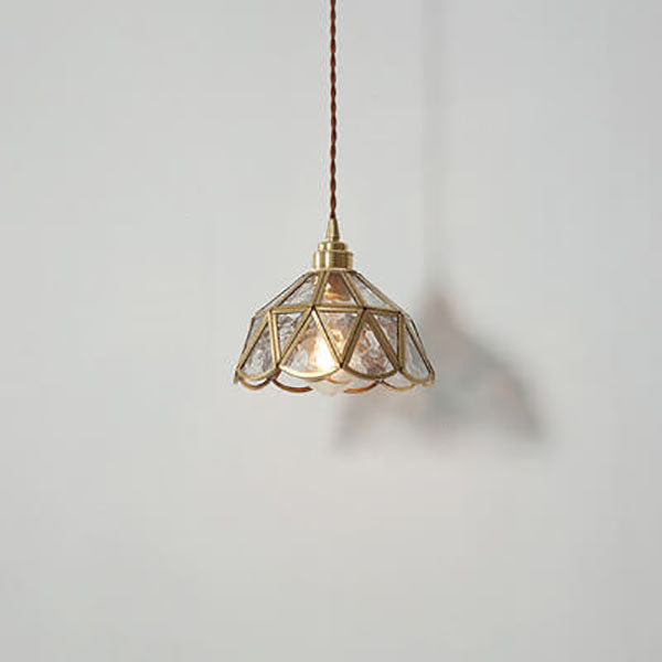 Frendorf | Geometra Vintage Pendelleuchte | Japanisches Design | Kupfer & Glas | Elegante Hängeleuchte