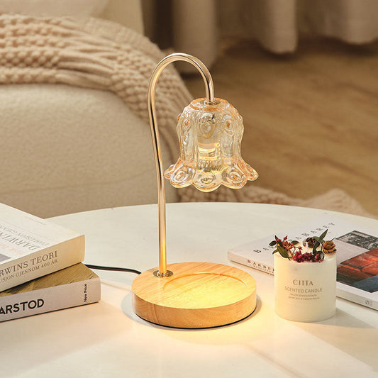 Frendorf | ValoraGlow Tischlampe | Modernes Holzdesign | Maiglöckchen-Stil | 1-flammig & Dimmbar