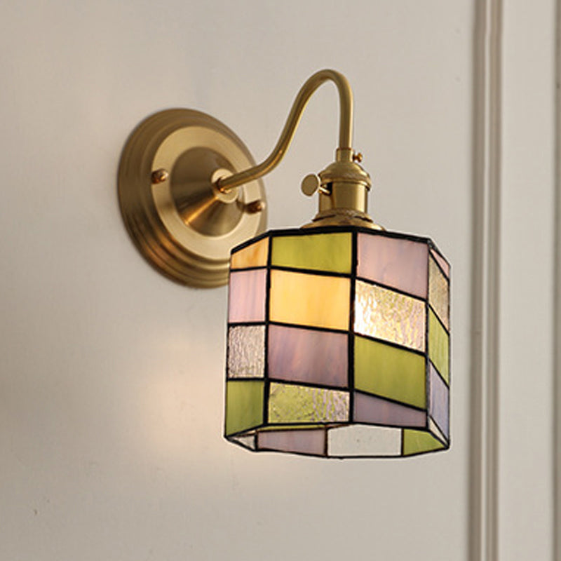 Frendorf | AuroraGlint Tiffany Kupfer Wandleuchte | Klassisches Design | Hochwertiges Glas | Ideal für Wohnzimmer