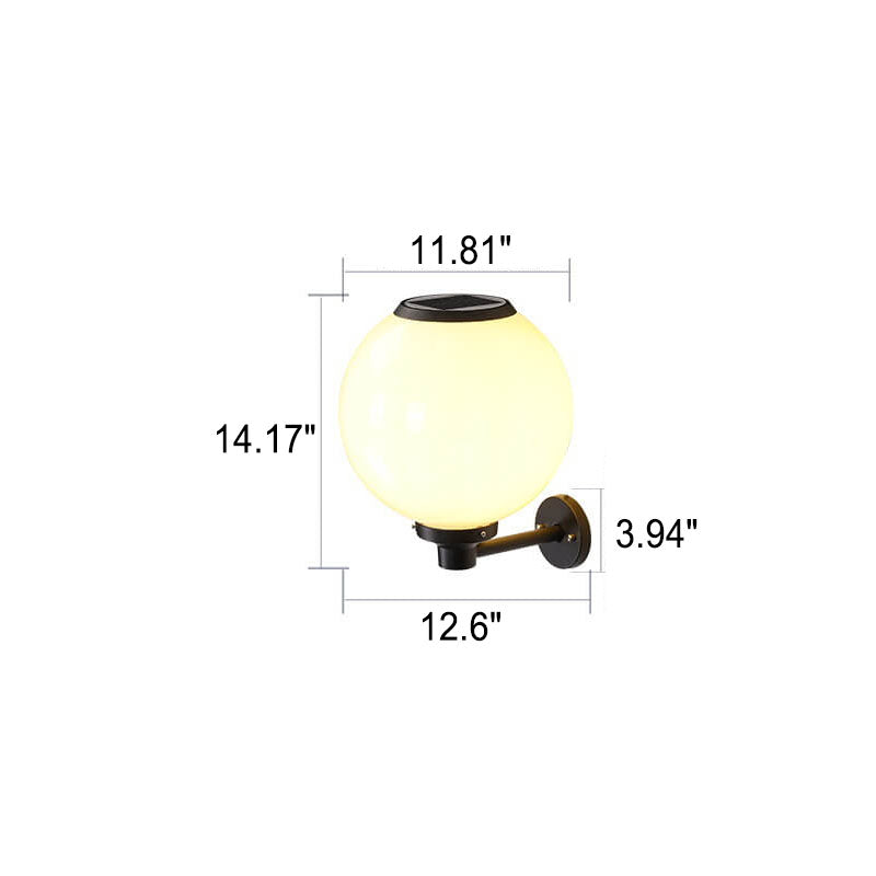 Moderne Outdoor Solar Runde Ball Wasserdichte LED Wandleuchte lampe