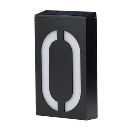 Frendorf | LumenSign Solar LED Wandleuchte | Türschild mit RGB-Beleuchtung | Außenleuchte | Modernes Design