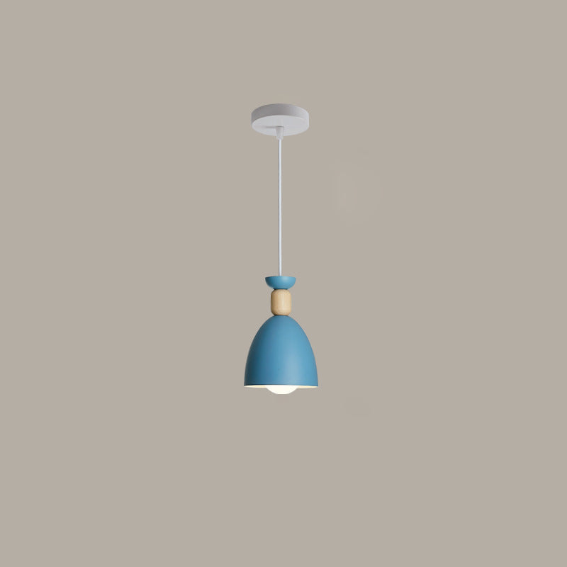 Modern Minimalist Runde Kegel Eisen Holz 1/3 Licht Insel Licht Kronleuchter für Esszimmer