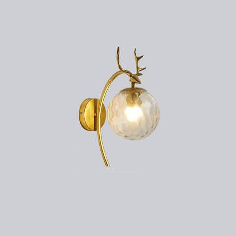 Frendorf | Antleon Nordic Wandleuchte | Luxuriöses Geweih-Design | Glaslampenschirm | Elegante Wandbeleuchtung