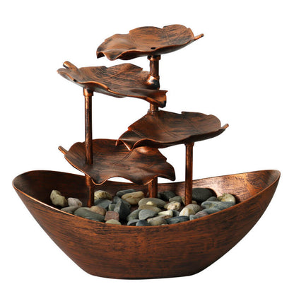 Frendorf | Aqualis Flow LED Tischbrunnen | Kreatives Lotusblatt-Design | Dekorative Lampe mit Wasserlauf