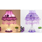 Frendorf | Elarion Glow Tischlampe | Europäisches Design | Stoffschirm & Glasfuß | Dimmbar | Romantische Beleuchtung