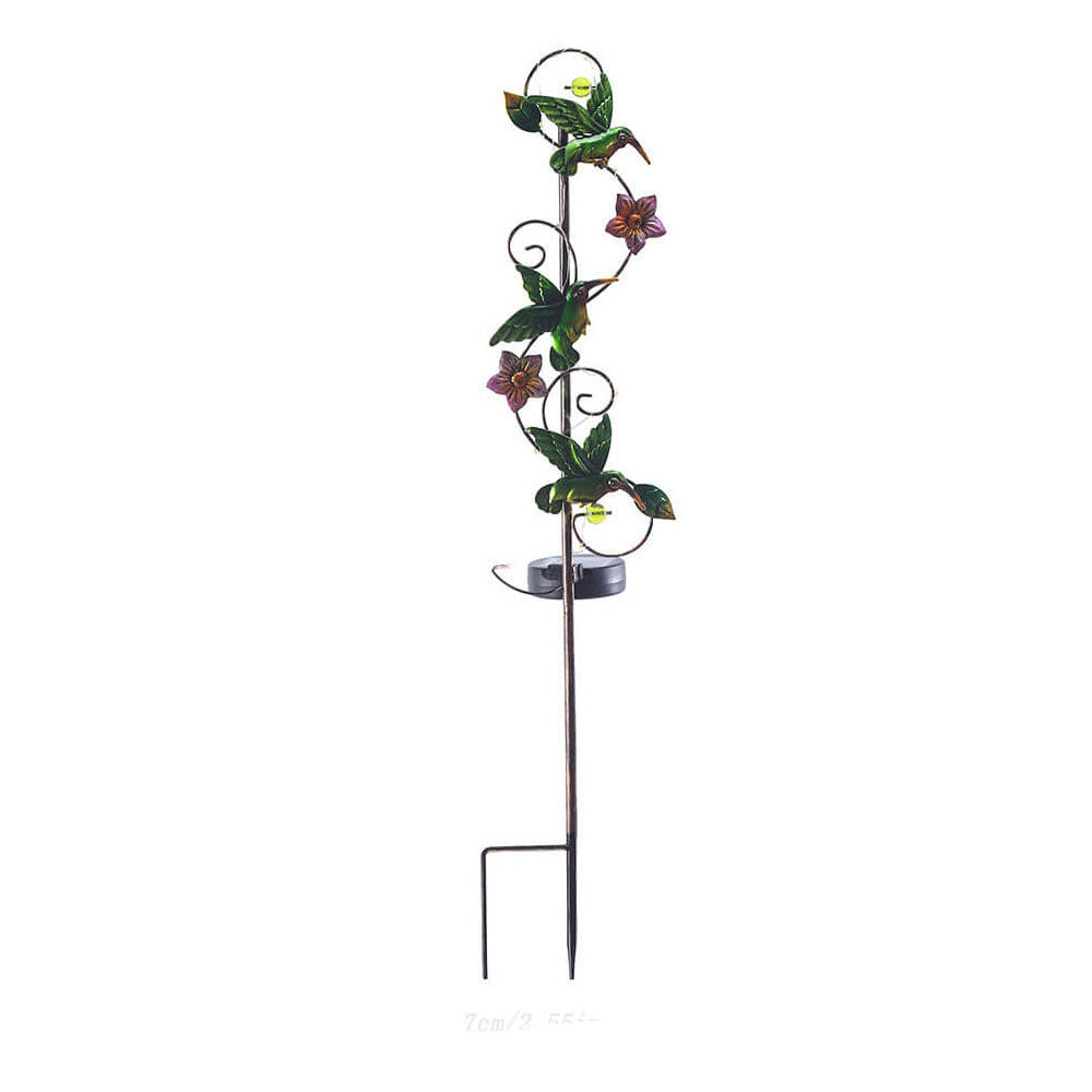 Frendorf | GardenGlow Solar Gartenleuchte | Metall-Design | Schmetterling, Libelle, Kolibri | Landschaftsbeleuchtung