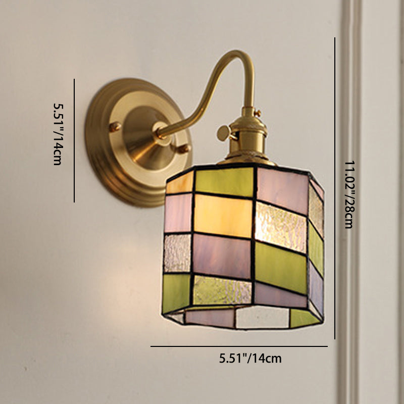 Frendorf | AuroraGlint Tiffany Kupfer Wandleuchte | Klassisches Design | Hochwertiges Glas | Ideal für Wohnzimmer