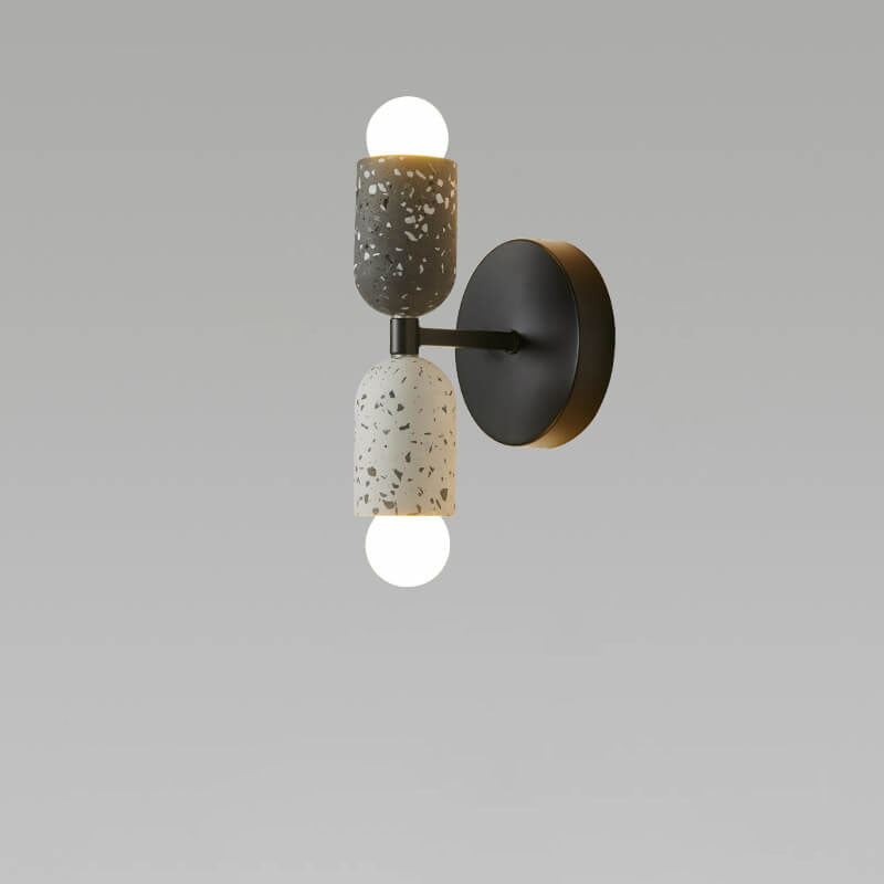 Frendorf | Zenolux Japanisches Wabi-Sabi Design Wandleuchte | Eisen & Zement | 2-Licht Lampe | Perfekt für moderne Innenräume