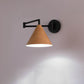Frendorf | LumoNordic Minimalist Cone Swing Arm LED Wandlampe | Holzmaserung | Flexibler Schwenkarm | Stimmungslicht | Deko für Zuhause