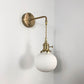 Frendorf | BrassGlow Japanische Retro Wandleuchte | Minimalistisches Design | Zylinder Oval | Messing & Lucite | 1-flammig
