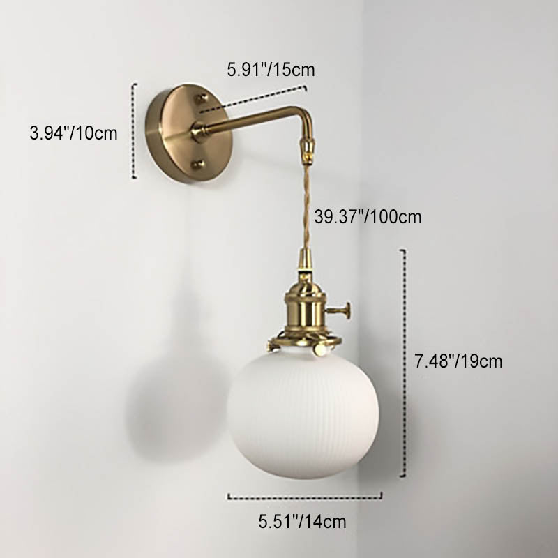 Frendorf | BrassGlow Japanische Retro Wandleuchte | Minimalistisches Design | Zylinder Oval | Messing & Lucite | 1-flammig