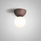 Frendorf | LumaFlair ZenGlow Japanischer Minimalismus LED Deckenleuchte | Holzoptik | Glasdesign | Runde Form | Flush Mount | Stilvolle Beleuchtung