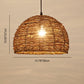 Frendorf | RattanDome Retro Pendelleuchte | Handgewebtes Rattan-Design | 1-Licht | Natürliche Wohnbeleuchtung