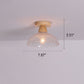 Frendorf | Logra Japanese Minimalist 1-Licht Semi-Flush Mount Deckenleuchte | Holz & Glas | Stimmungslicht | Deko für Zuhause