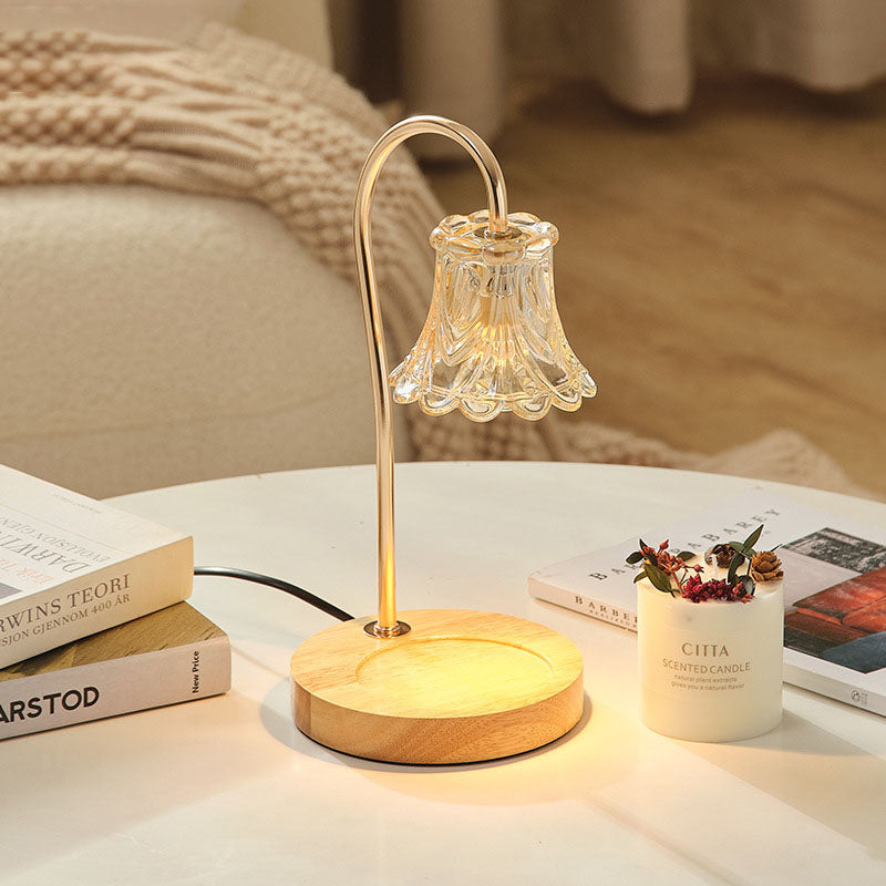 Frendorf | ValoraGlow Tischlampe | Modernes Holzdesign | Maiglöckchen-Stil | 1-flammig & Dimmbar