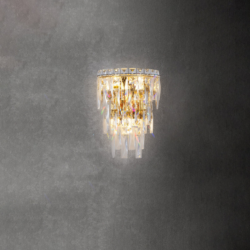 Frendorf | Lustrevia Kristall Wandleuchte | Luxus Design | Quasten aus Kristall | LED 1-Licht | Wohnzimmerlicht