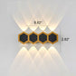 Frendorf | LumoHex Prime | Modernes Outdoor LED Wandlicht | Hexagon Schwarz-Gold Kombination