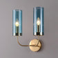 Frendorf | AstraGlas | Glas-Eisen Wandleuchte | 1- oder 2-flammig | Cognac & Hellblau