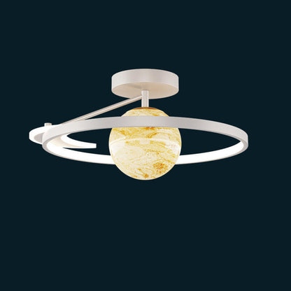 Moderne LED-Deckenleuchte mit halbbündiger Montage im Weltraum-Planeten-Globus-Stil