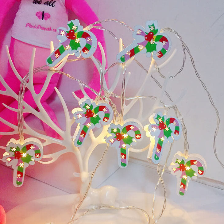 Frendorf | Weihnachtliche dekorative Lichterkette mit bemalten Glocken Elk Batteriekasten LED Lichterkette