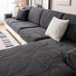 Modernes Blatt Jacquard Wasserdicht Anti-Kratzer Stretch Vollüberzug Sofaüberzug