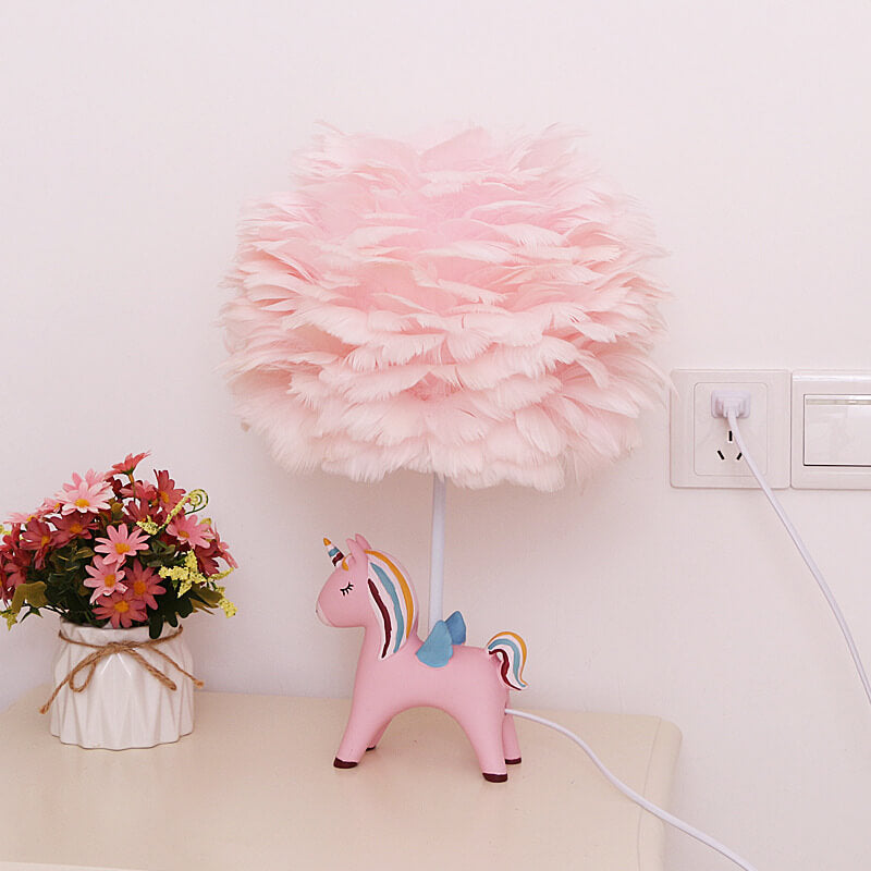 Frendorf | DreamaFeather Kinder Tischlampe | Kreatives Design | Einhorn & Tiermotive | Nachtlicht & Dekoration