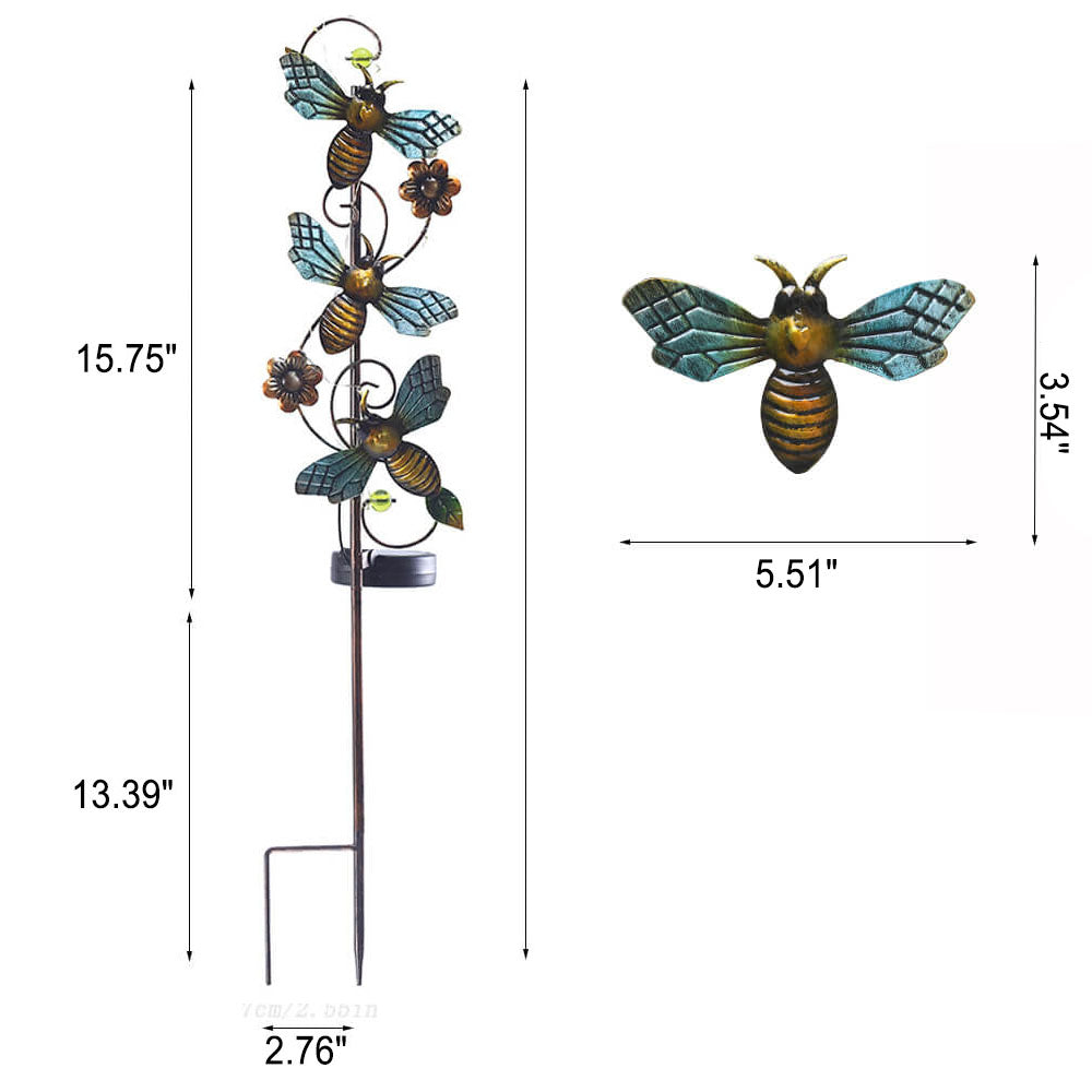 Frendorf | GardenGlow Solar Gartenleuchte | Metall-Design | Schmetterling, Libelle, Kolibri | Landschaftsbeleuchtung
