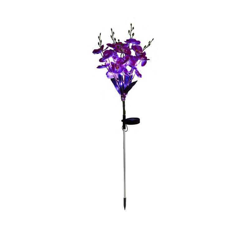 Moderne Kreative Simulation Phalaenopsis Solar LED Außen Patio Rasen Boden Einstich Landschaftslicht