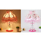 Frendorf | Elarion Glow Tischlampe | Europäisches Design | Stoffschirm & Glasfuß | Dimmbar | Romantische Beleuchtung