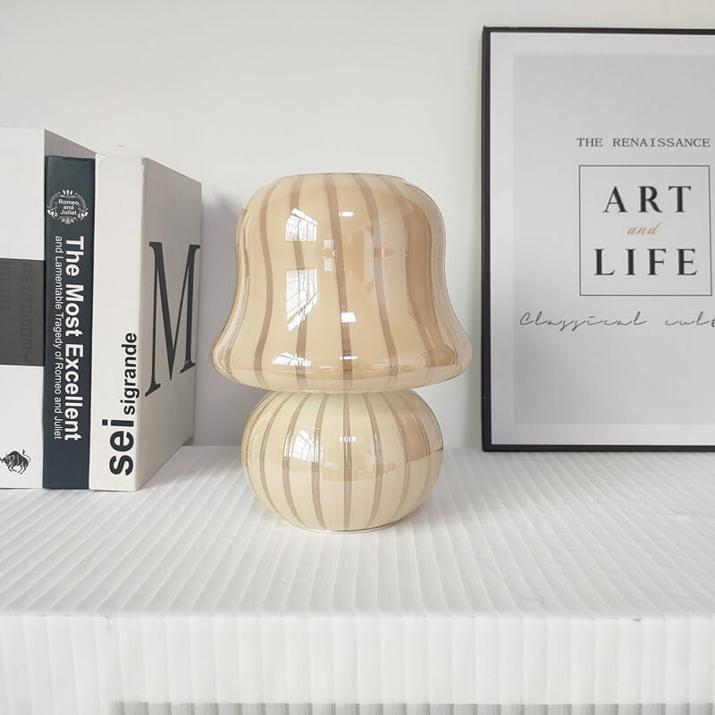 Frendorf | MushLume Glas Tischlampe | Französisches Design | Handgefertigt | Pilzform | Deko & Beleuchtung