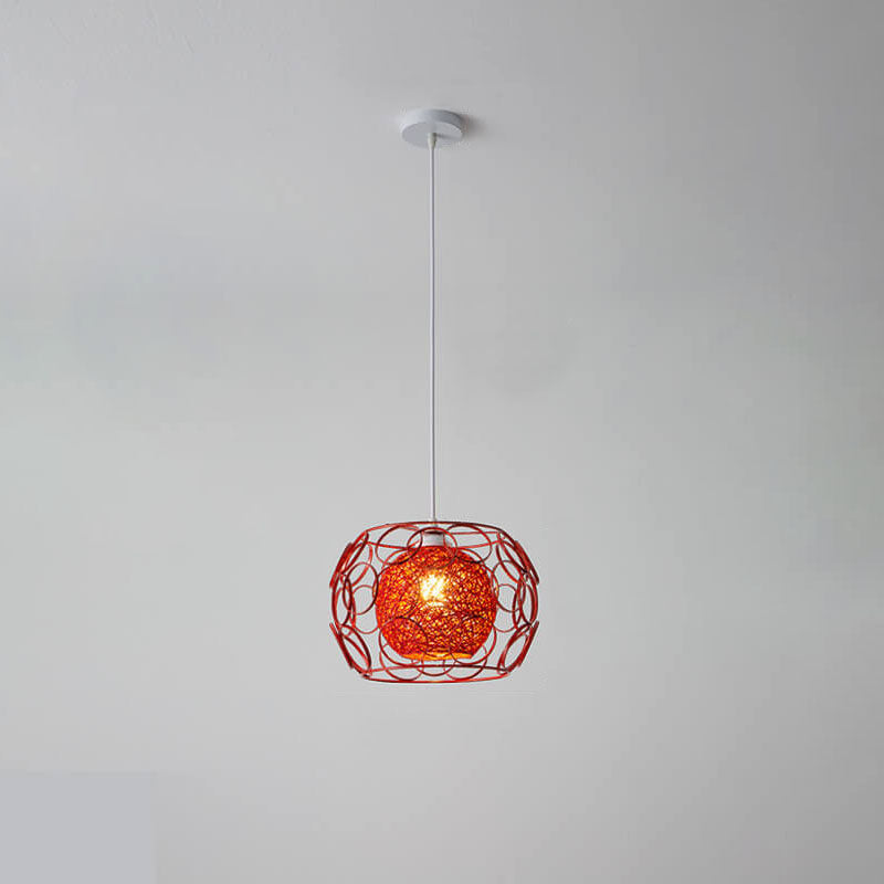 Frendorf | HempGlow Kreative Pendelleuchte aus Hanfgeflecht | Modernes Design | Einzigartiger Lichtakzent | Hängeleuchte für Zuhause