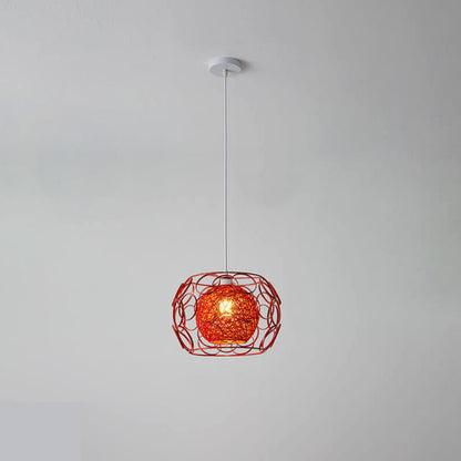 Frendorf | HempGlow Kreative Pendelleuchte aus Hanfgeflecht | Modernes Design | Einzigartiger Lichtakzent | Hängeleuchte für Zuhause